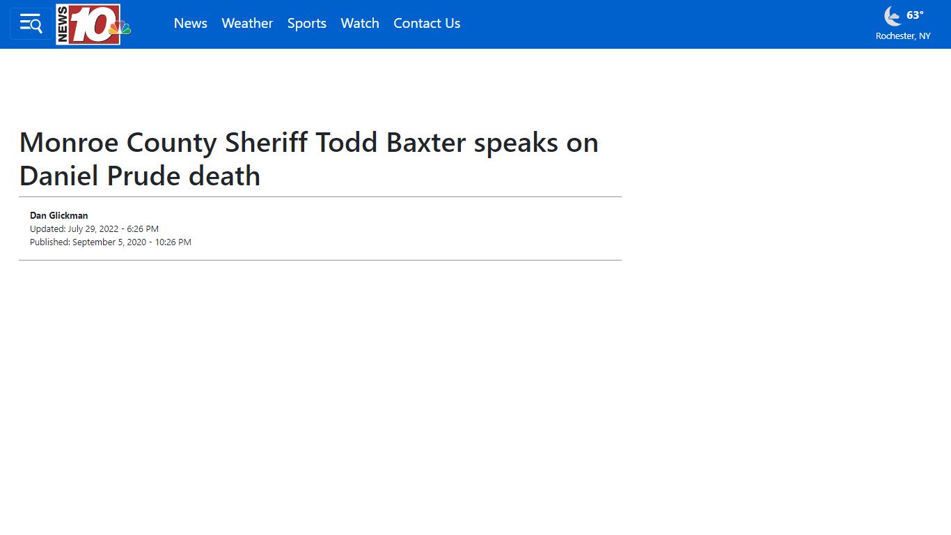 Monroe County Sheriff Todd Baxter speaks on Daniel Prude death